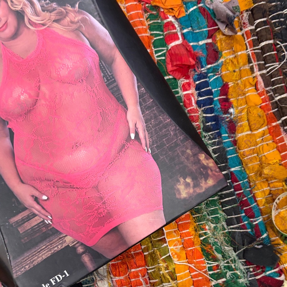 Pink Lace Plus Size Chemise